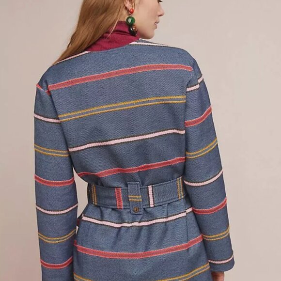 ANTHROPOLOGIE | DOLAN Piccadilly Striped Coat XS - Picture 2 of 9